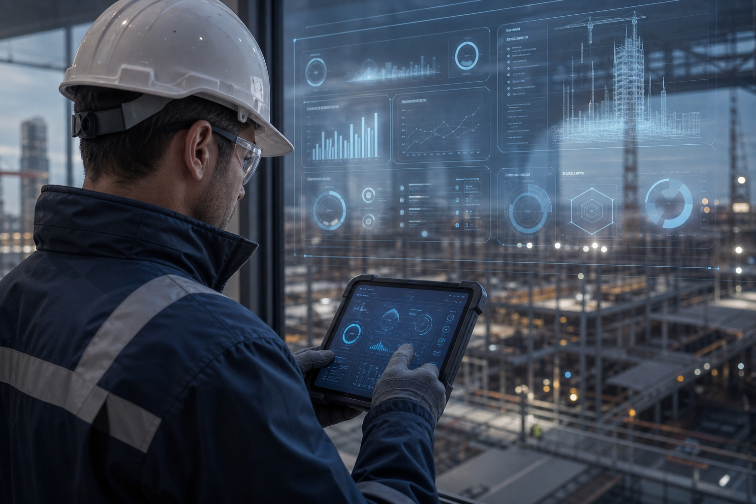 Safety manager using digital tools to monitor jobsite performance